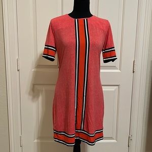 Michael Kors petite knit short sleeve coral reef dress